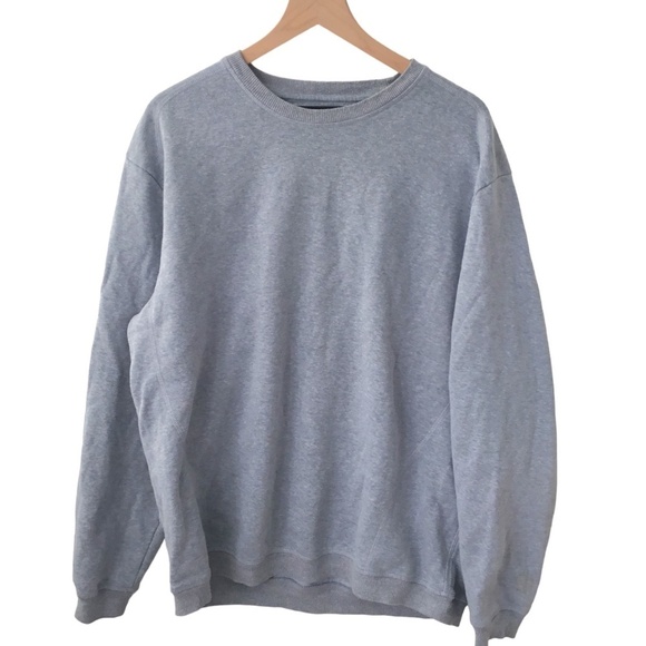 Perry Ellis Sport Crew Neck Sweatshirt Gray Blue Comfy - Picture 1 of 5